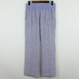 Toad&Co Lina Women's Size 2 Blue 100% Linen Mid Rise Straight Leg Casual Pants